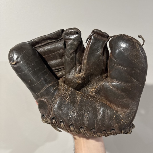 Ken-Wel Accessories - Vintage 1920's KEN-WEL 3-Finger Brown Leather Baseball Glove Antique